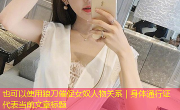 狼刀催促女奴人物关系｜身体通行证