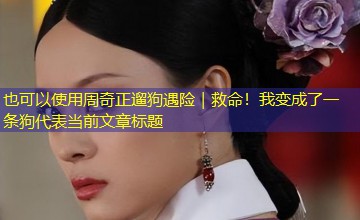 周奇正遛狗遇险｜救命！我变成了一条狗